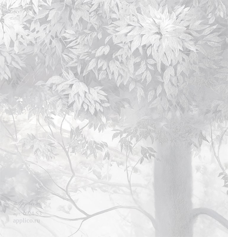 фрески Утренний лес в интерьере