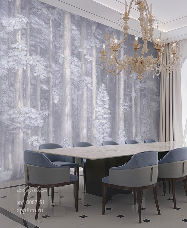 дизайнерские обои Секвойи в интерьере