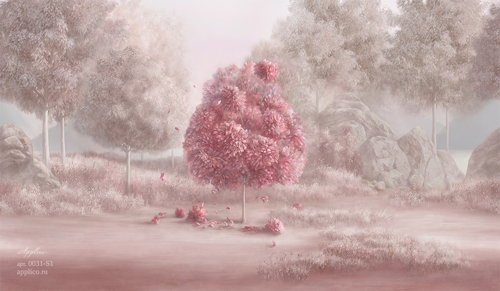 фрески Древоцвет в интерьере