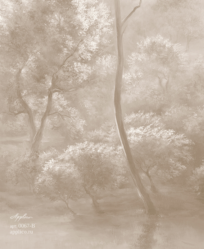 дизайнерские обои Кипарисы в интерьере