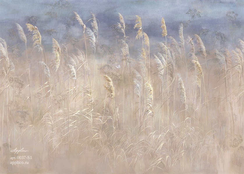 фрески Дуновение тростника в интерьере