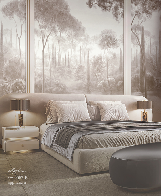 дизайнерские обои Кипарисы в интерьере