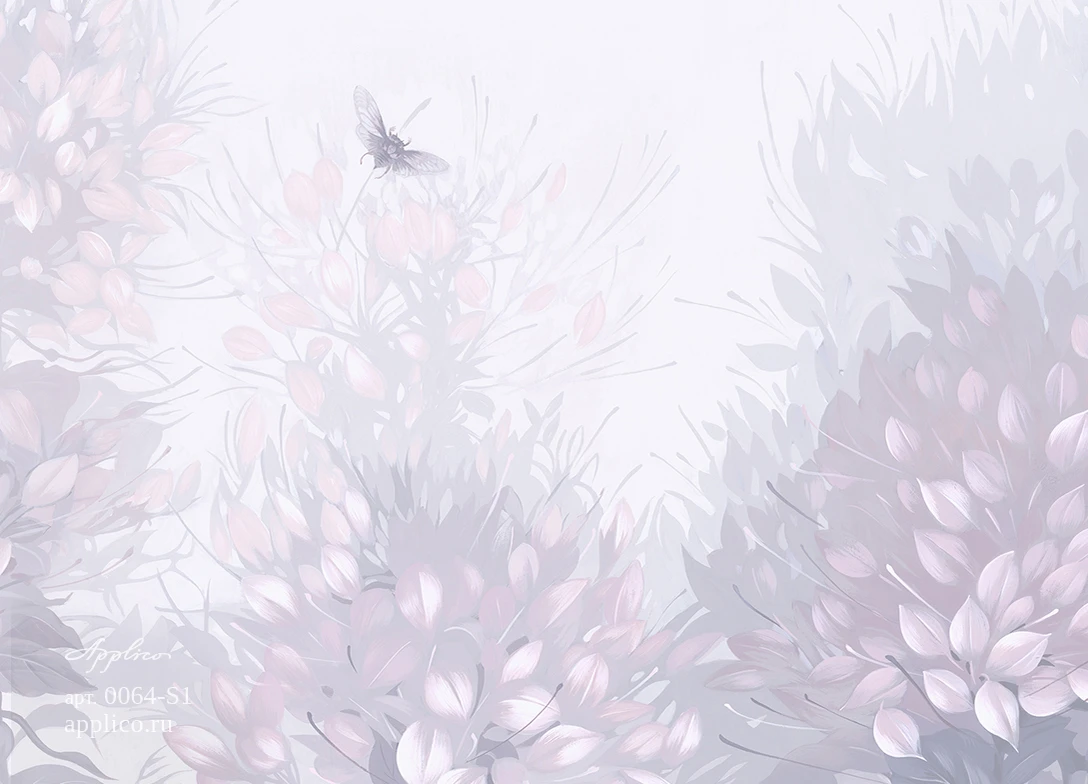 обои и панно Цветы и бабочки