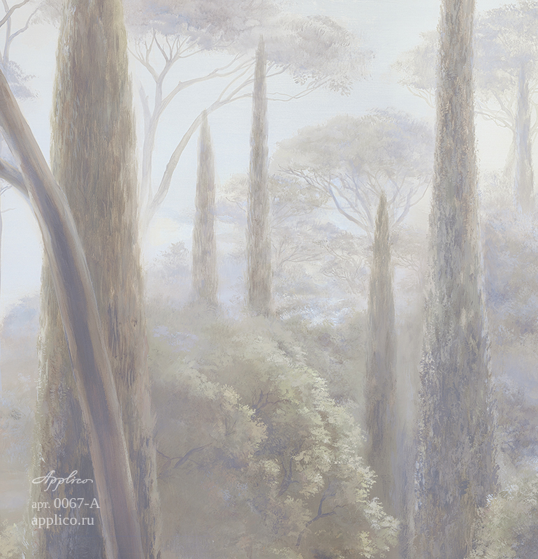 фрески Кипарисы в интерьере