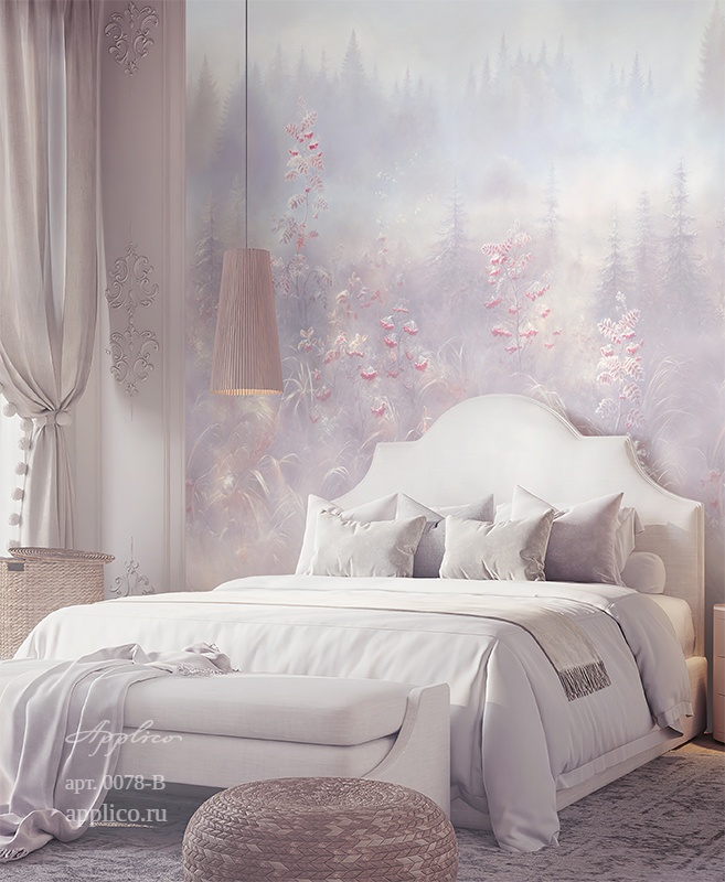 дизайнерские обои Первый иней в интерьере