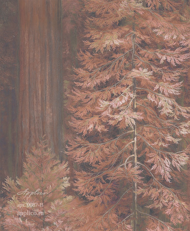 дизайнерские обои Секвойи в интерьере