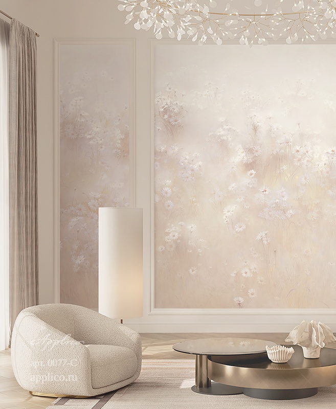 дизайнерские обои Ромашки в интерьере