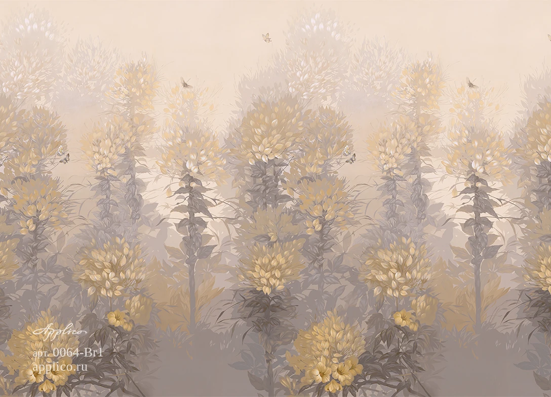 обои и панно Цветы и бабочки