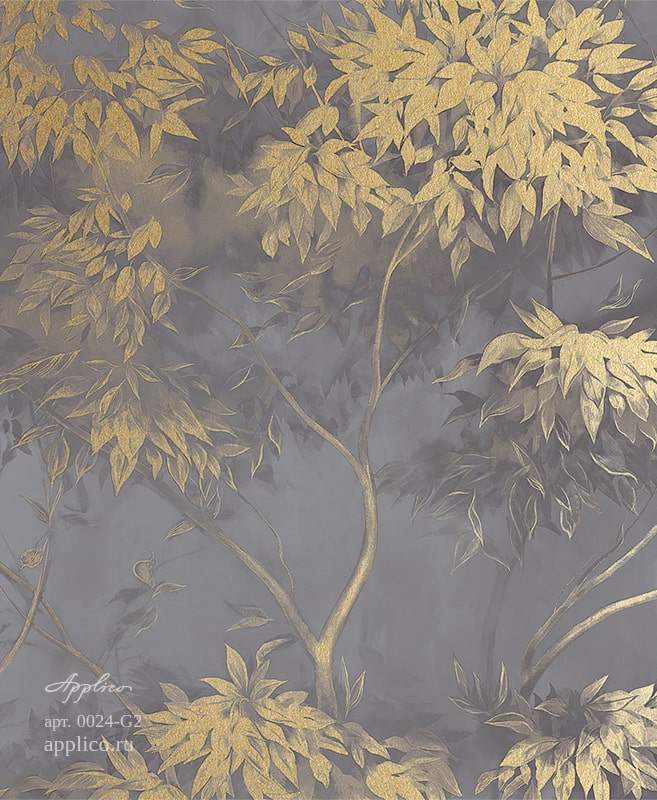 обои и панно Утренний лес в интерьере