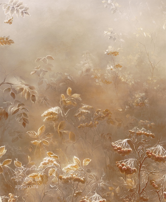 дизайнерские обои Первый иней в интерьере