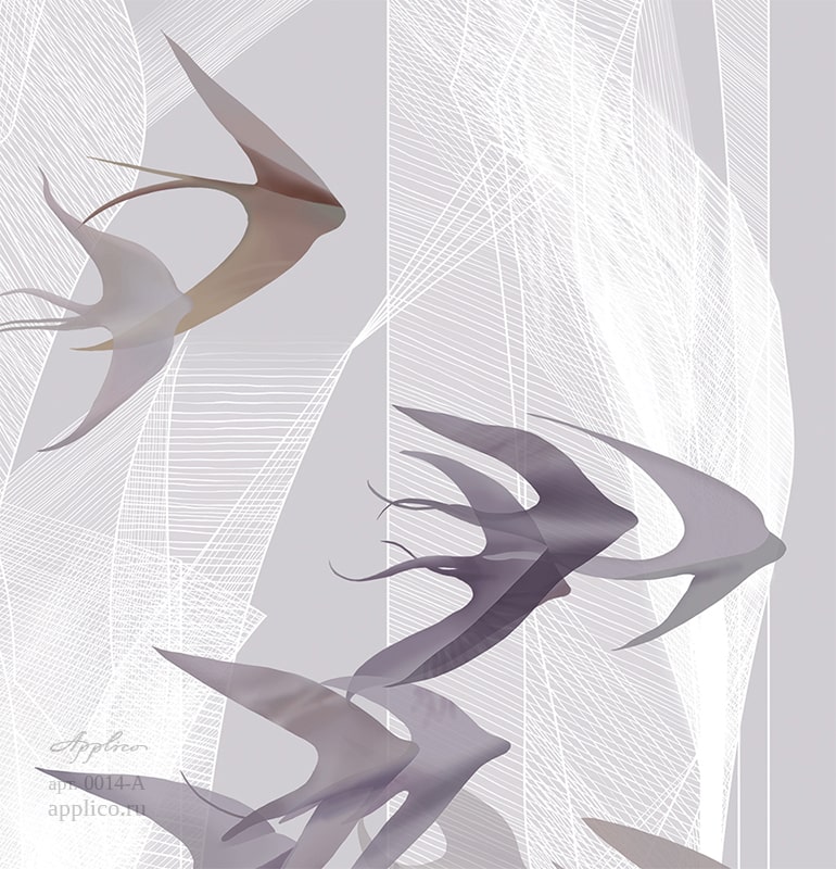 фрески Геометрия полёта в интерьере