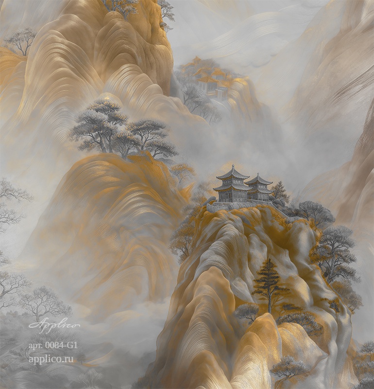 дизайнерские обои Лазурные вершины в интерьере