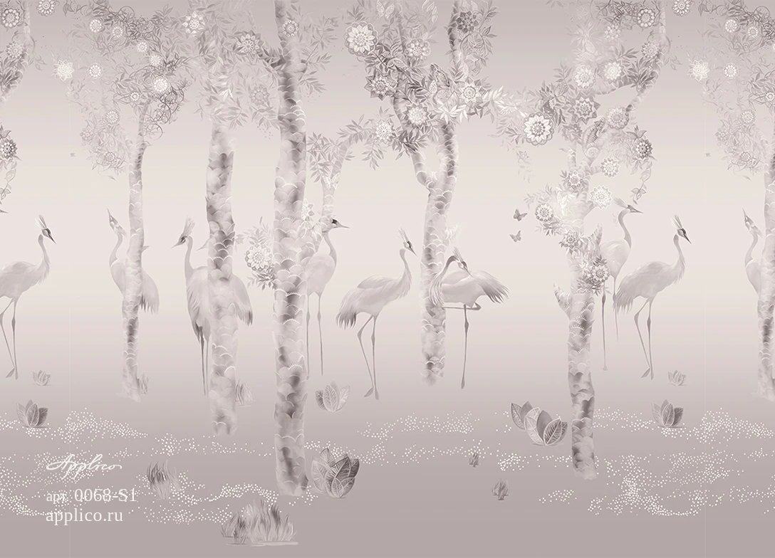 обои и панно Журавлиная роща