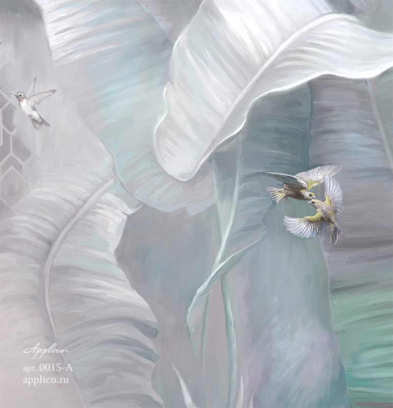 фрески Мистическая флора в интерьере