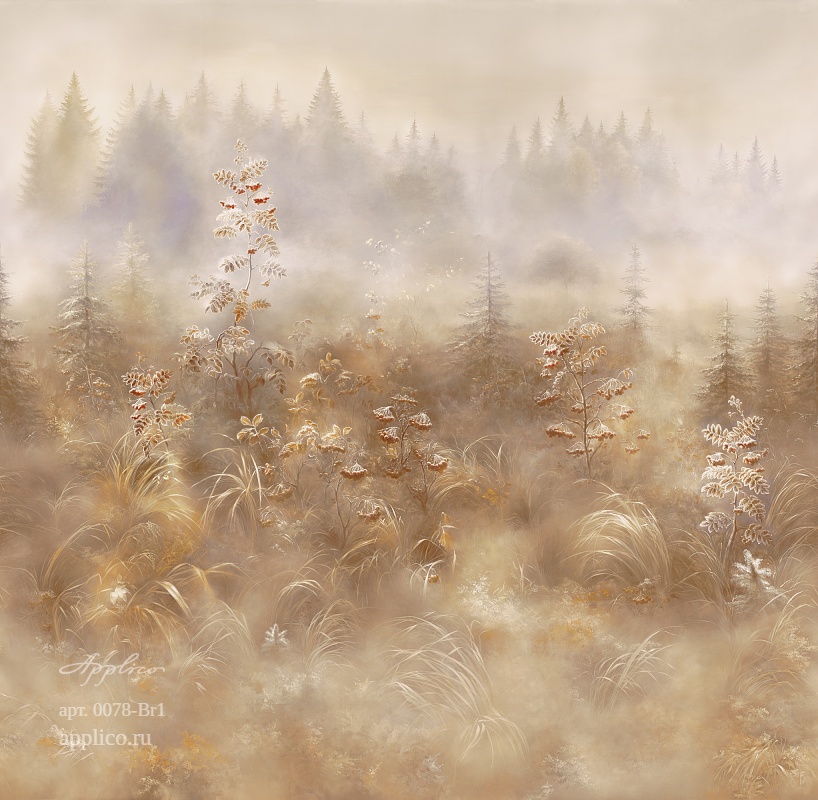 дизайнерские обои Первый иней в интерьере