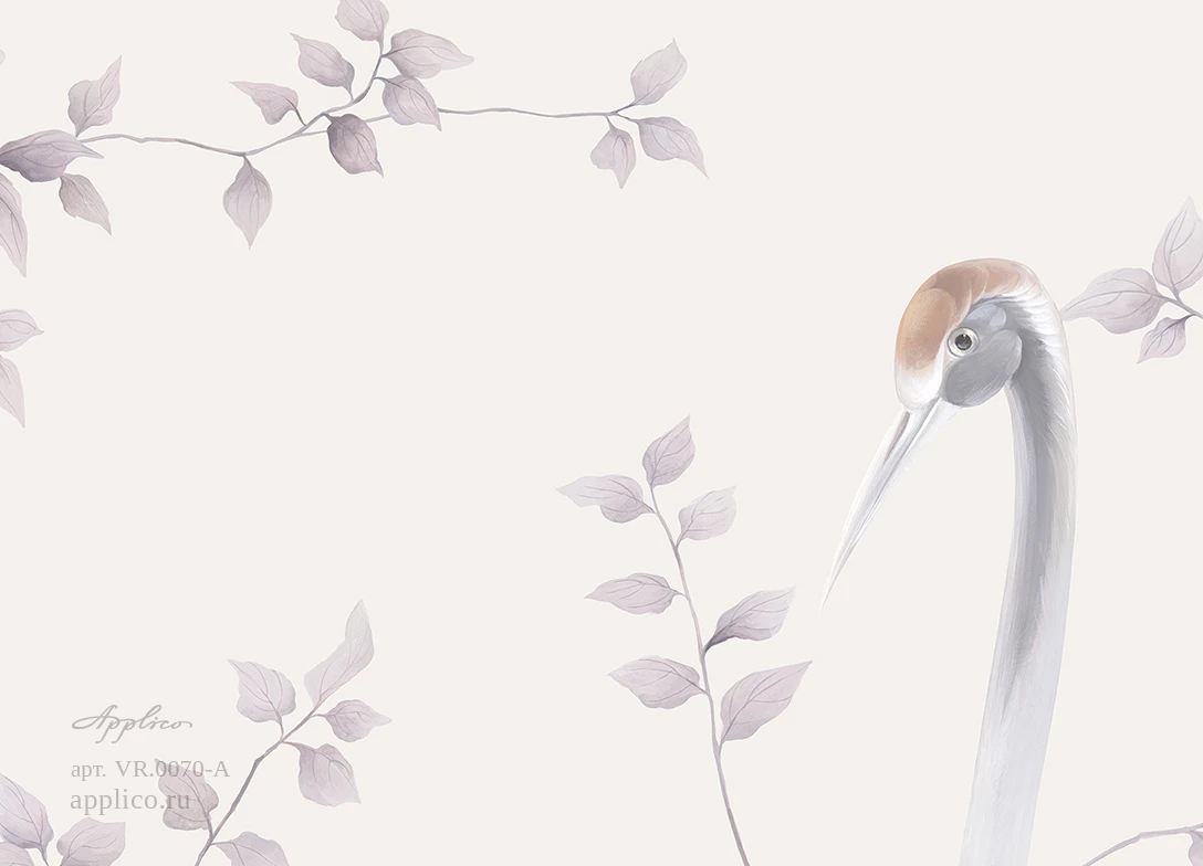 обои и панно Журавли