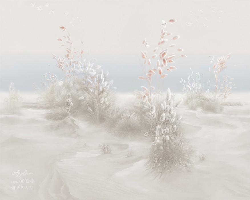 фрески Прибрежные Травинки в интерьере