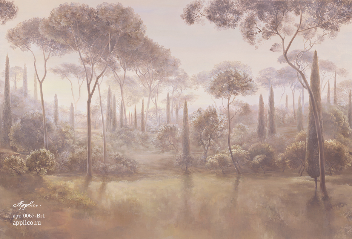 дизайнерские обои Кипарисы в интерьере