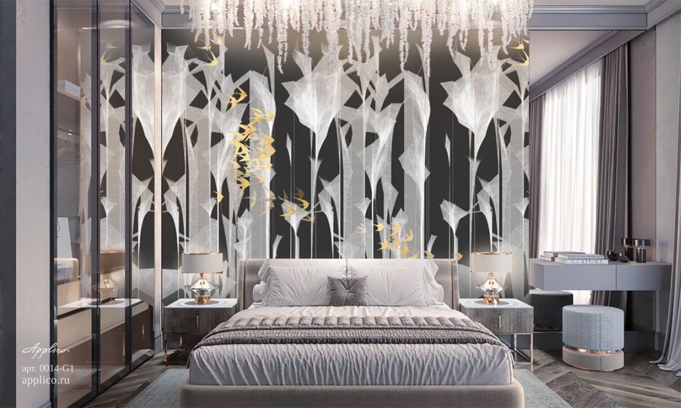 обои и панно Геометрия полёта в интерьере