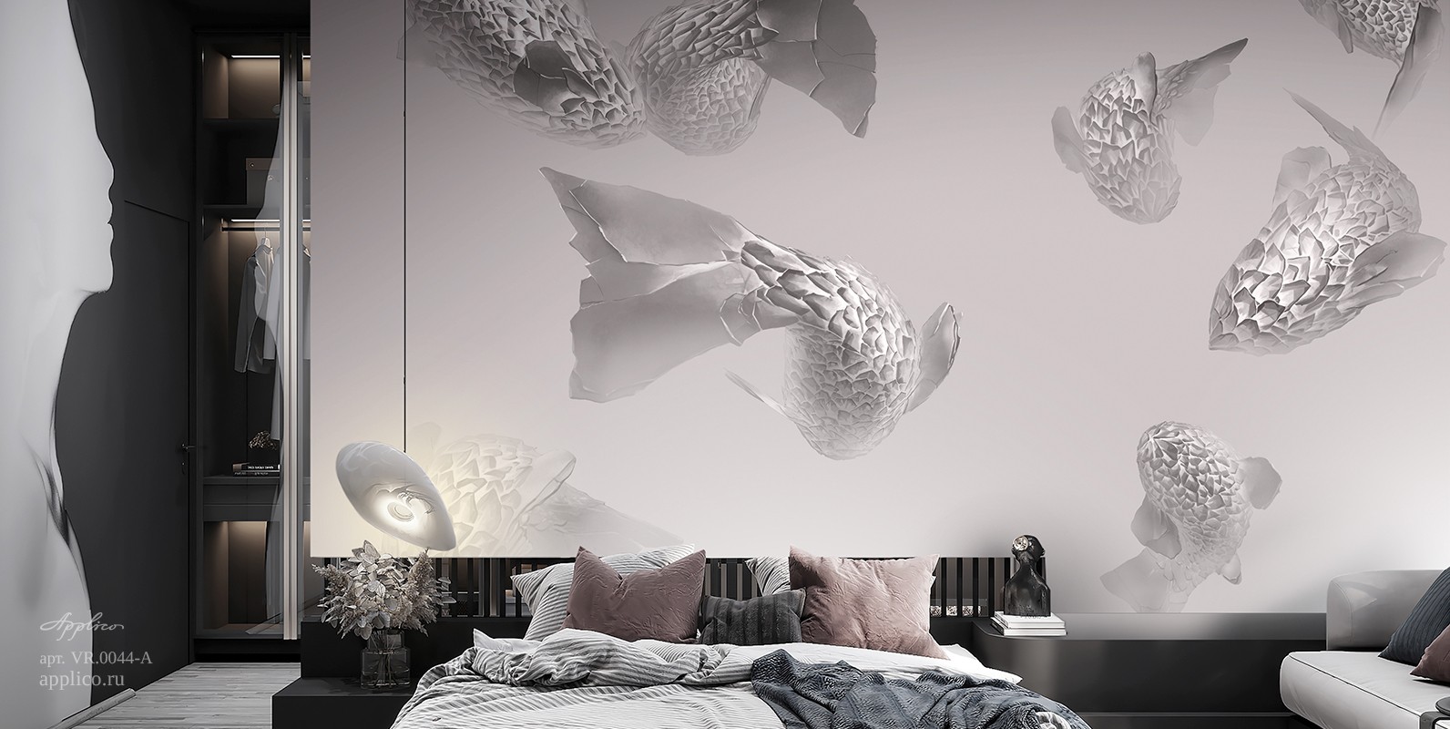 обои и панно Рыбки в интерьере