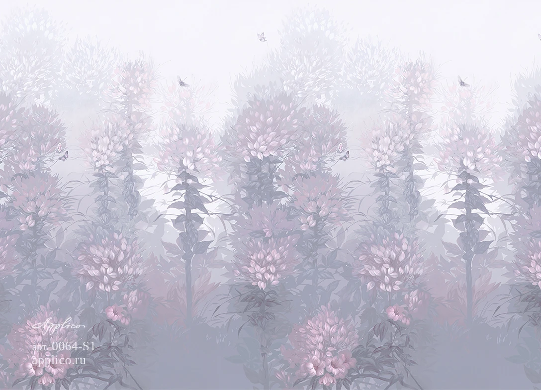 обои и панно Цветы и бабочки