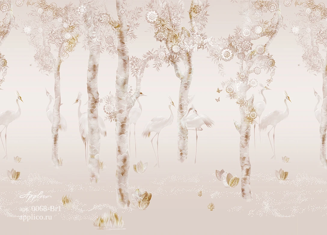 обои и панно Журавлиная роща