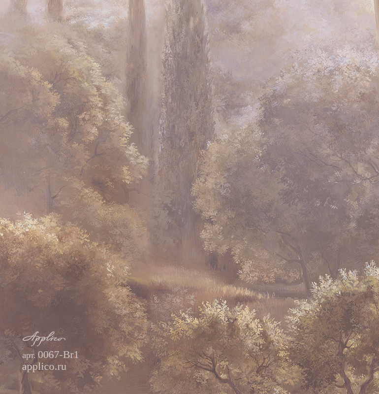 фрески Кипарисы в интерьере