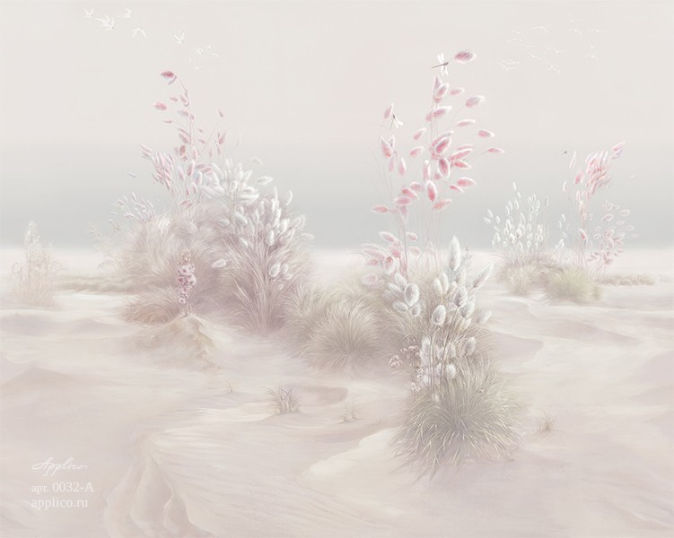 фрески Прибрежные Травинки в интерьере