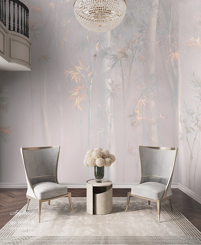 дизайнерские обои Бамбуковая роща в интерьере