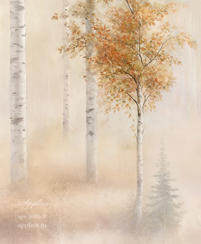 дизайнерские обои Берёзовый свет в интерьере