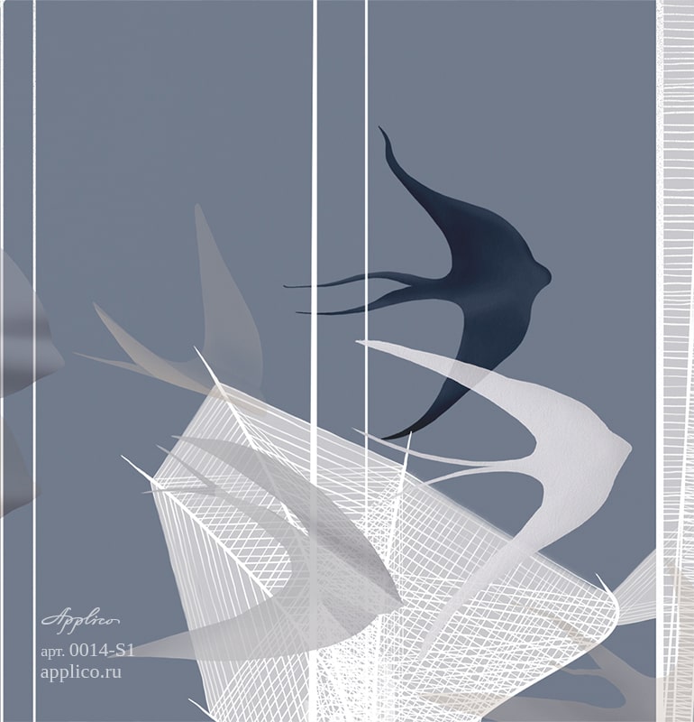 обои и панно Геометрия полёта в интерьере