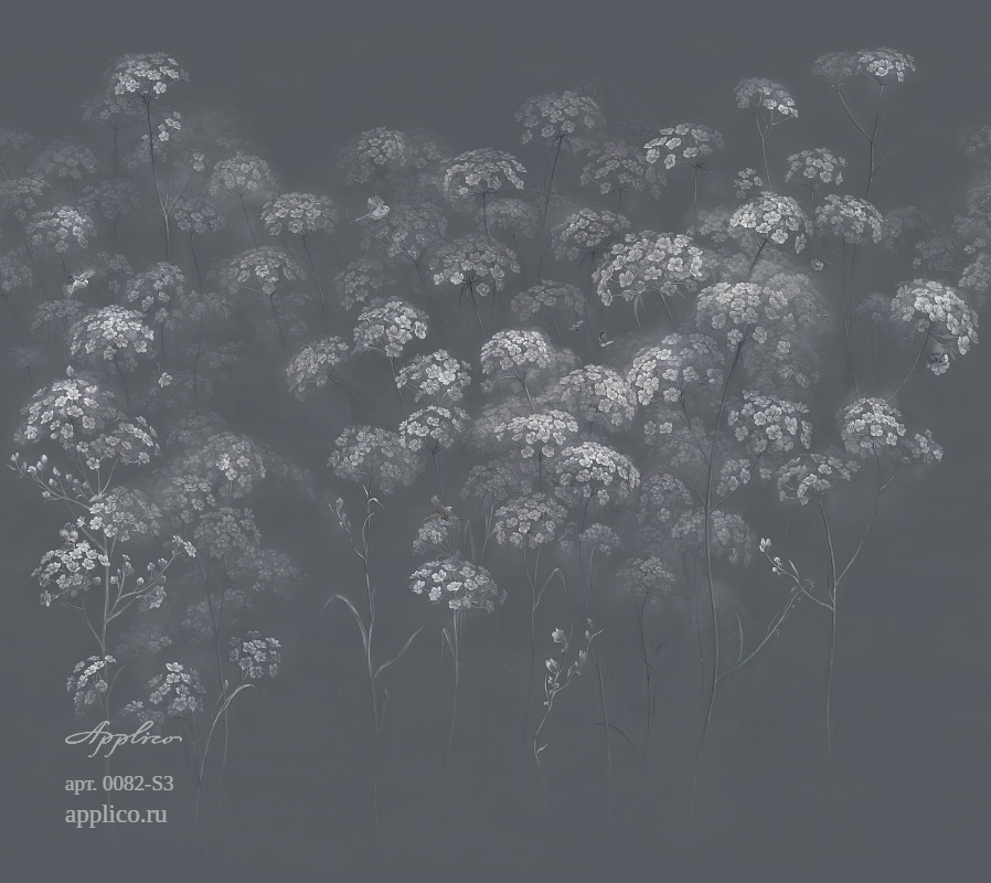 дизайнерские обои Цветочные облака в интерьере