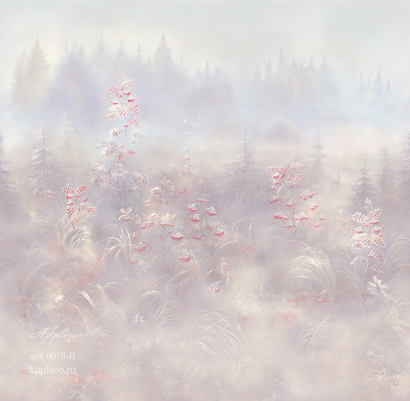 дизайнерские обои Первый иней в интерьере