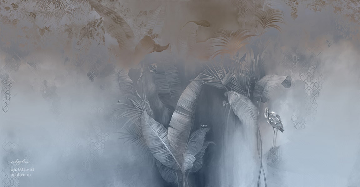 фрески Мистическая флора в интерьере