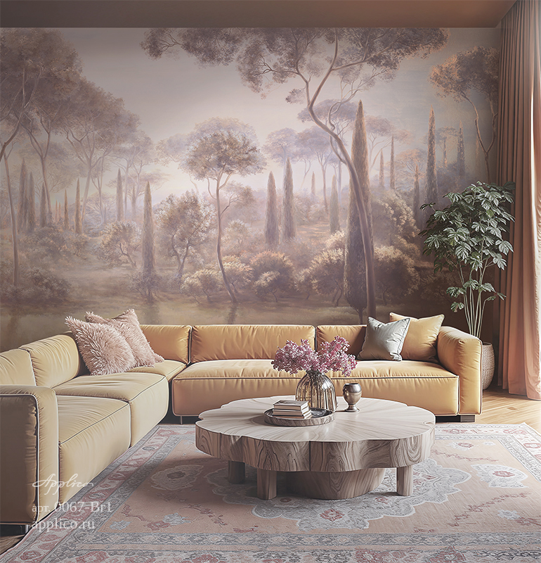 дизайнерские обои Кипарисы в интерьере