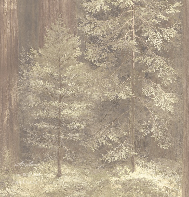 дизайнерские обои Секвойи в интерьере