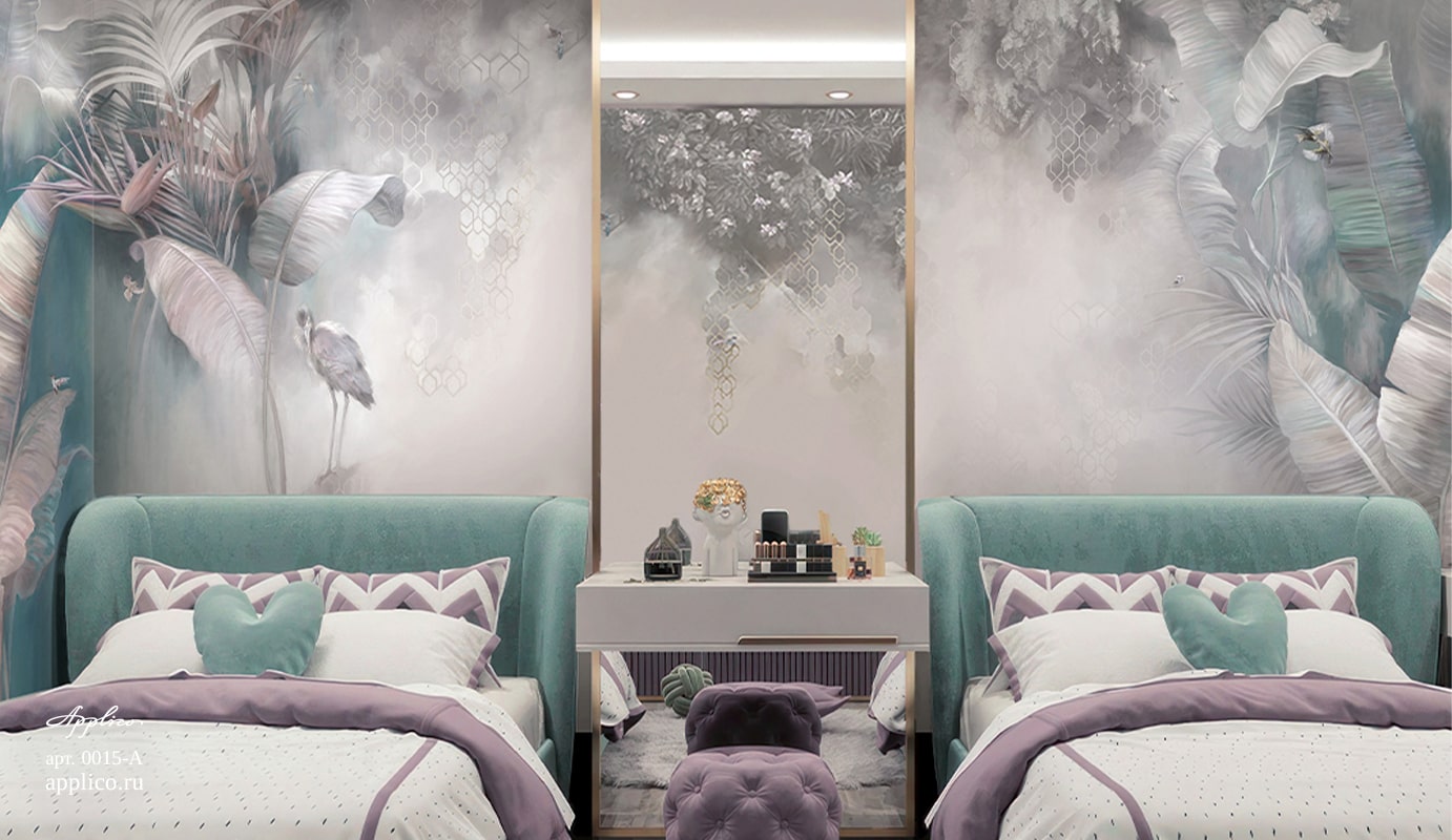 обои и панно Мистическая флора в интерьере