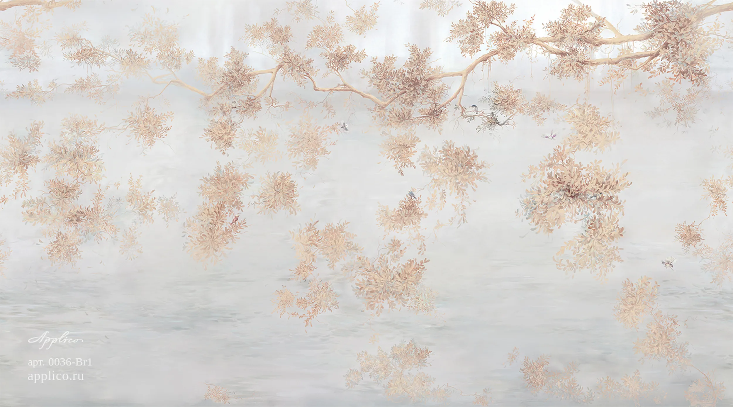 дизайнерские обои Шинуазри на серебре