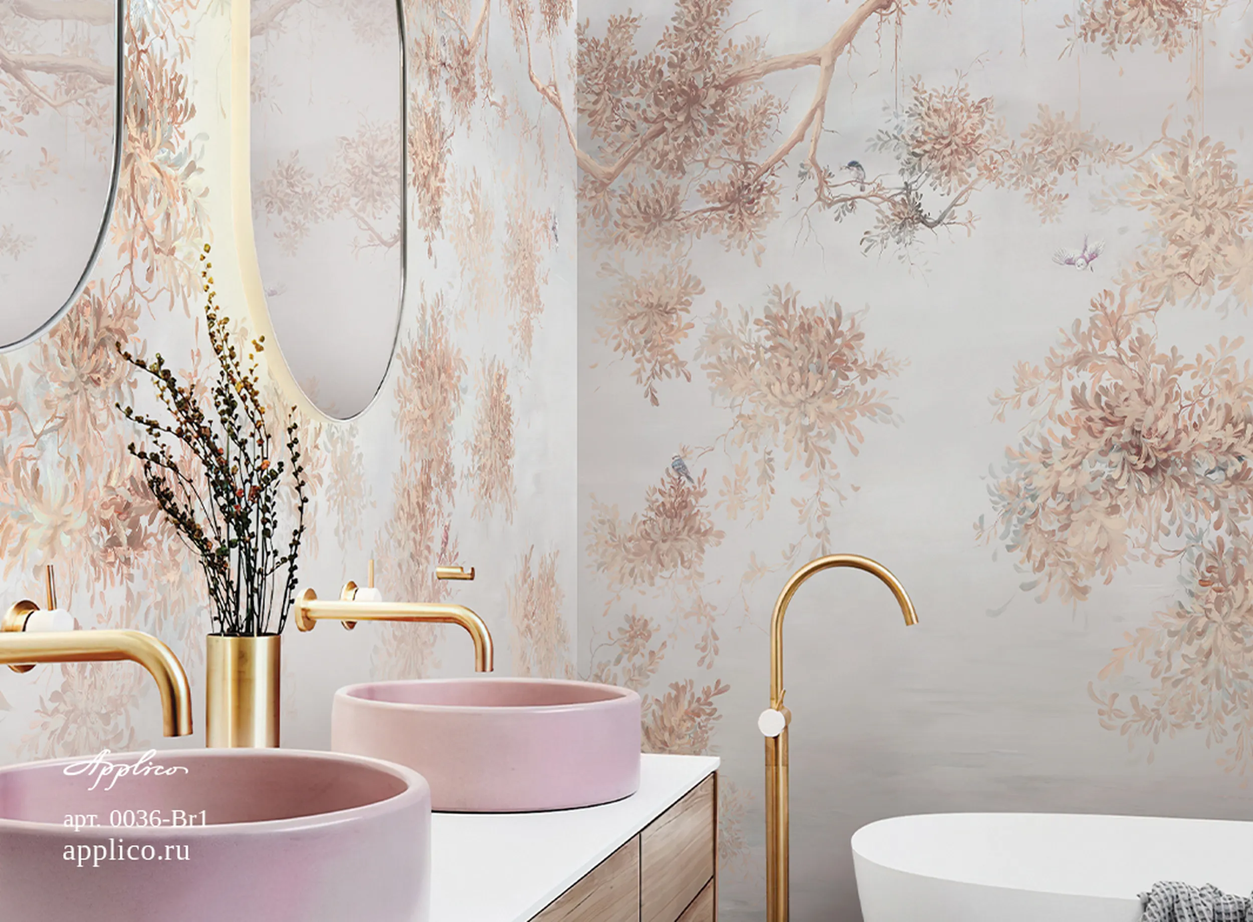 дизайнерские обои Шинуазри на серебре