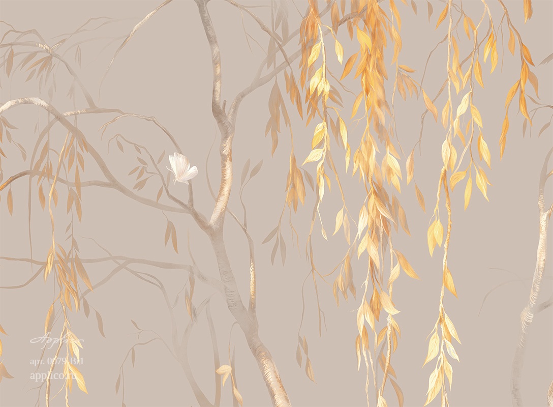 дизайнерские обои Золотая ива