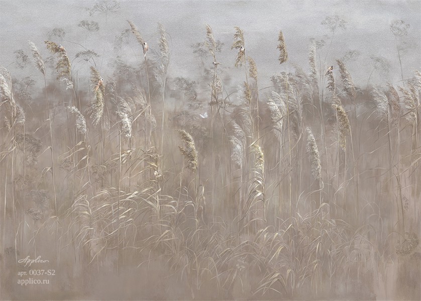 фрески Дуновение тростника в интерьере