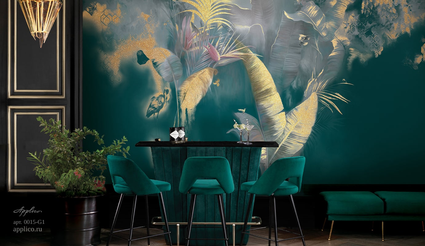 обои и панно Мистическая флора в интерьере