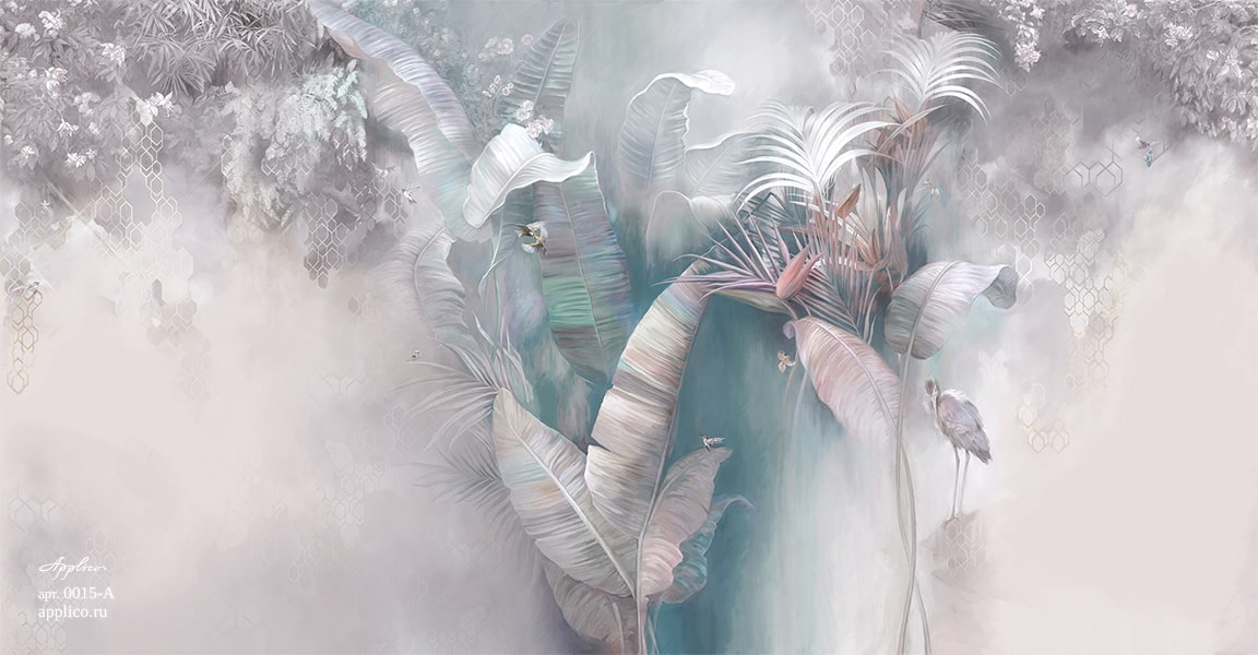 фрески Мистическая флора в интерьере