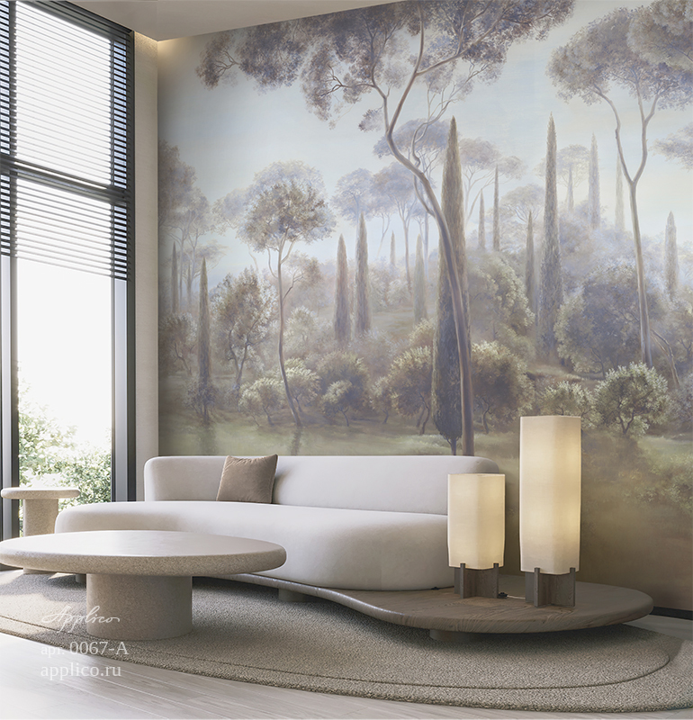 дизайнерские обои Кипарисы в интерьере