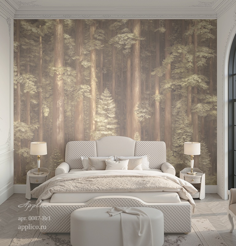 дизайнерские обои Секвойи в интерьере