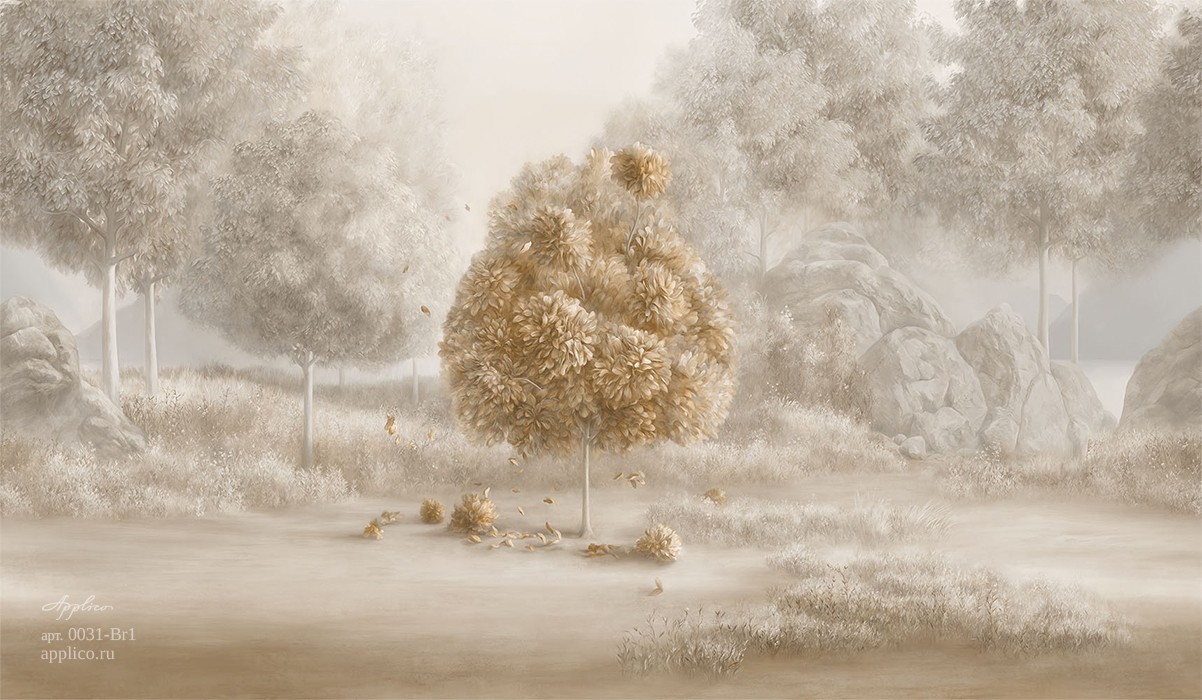 фрески Древоцвет в интерьере