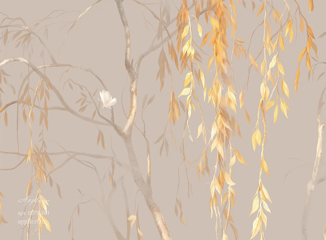 дизайнерские обои Золотая ива