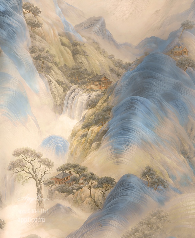 дизайнерские обои Лазурные вершины в интерьере