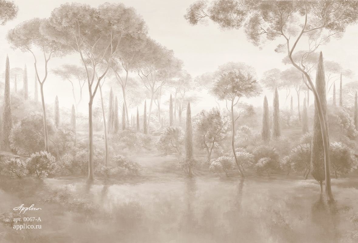 дизайнерские обои Кипарисы в интерьере