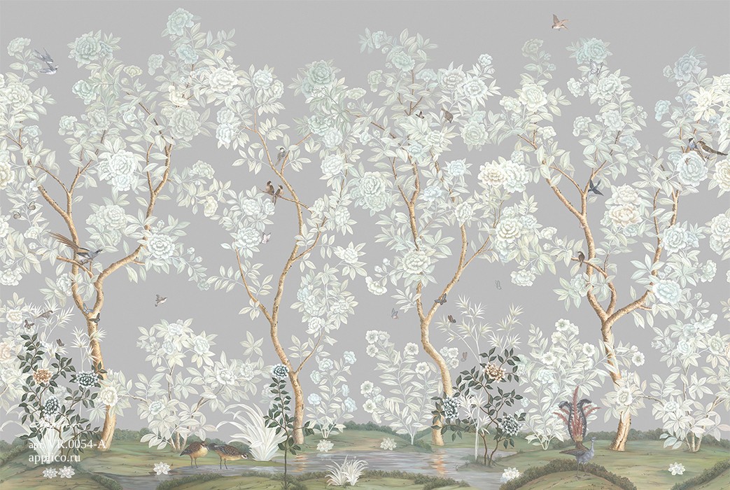 фрески Сад шинуазри в интерьере